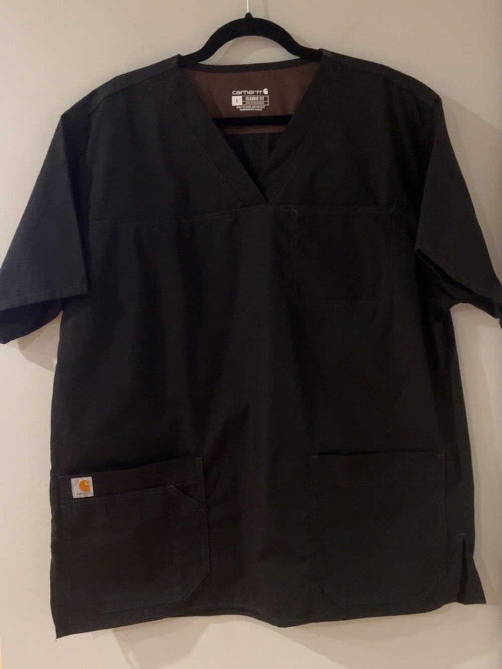 Carhartt Men’s Black V-Neck Work Scrub Top